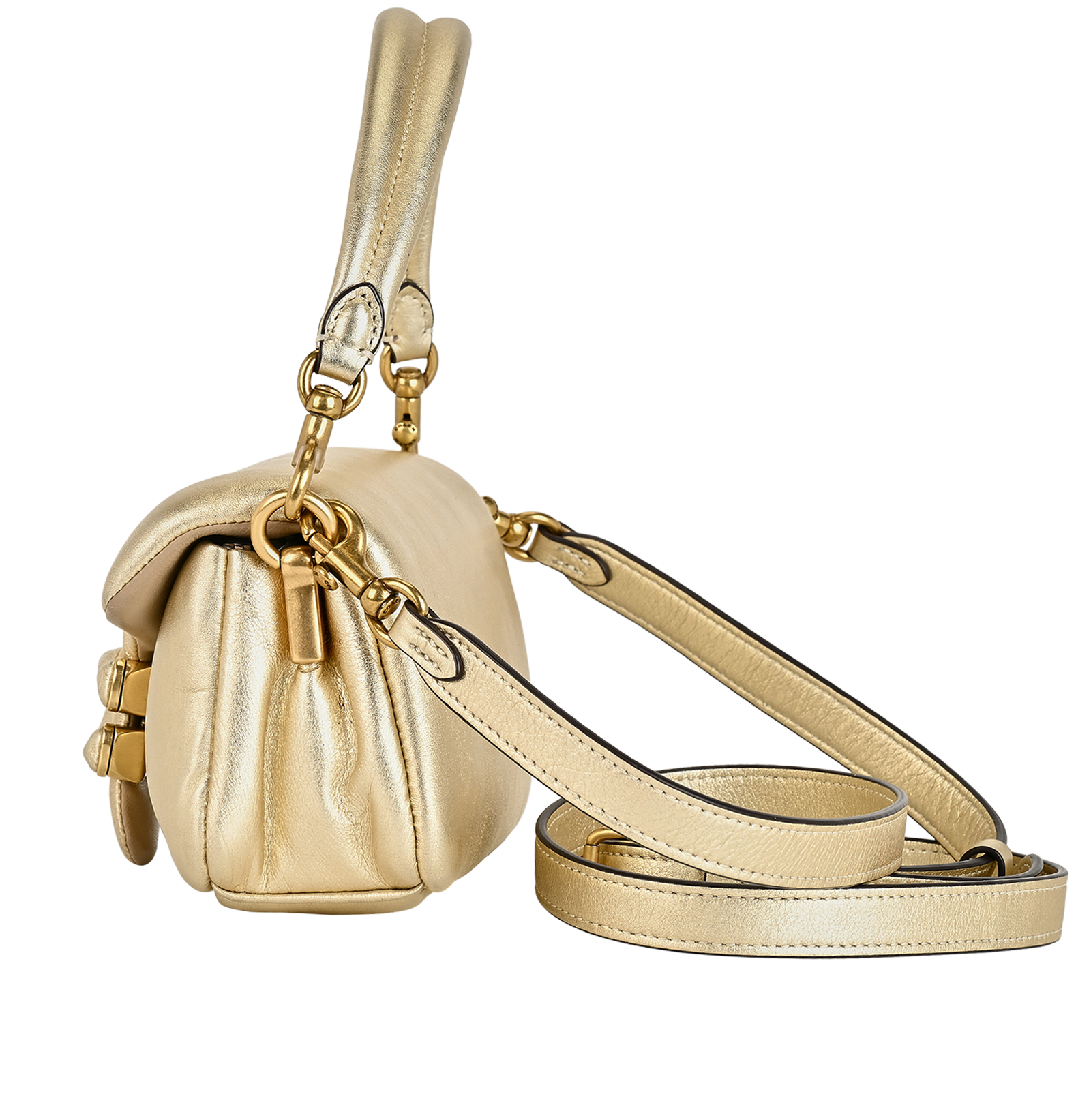 Pillow Tabby Shoulder Bag 18, &pound;220, Handbags, Gold, Leather, Bottom view